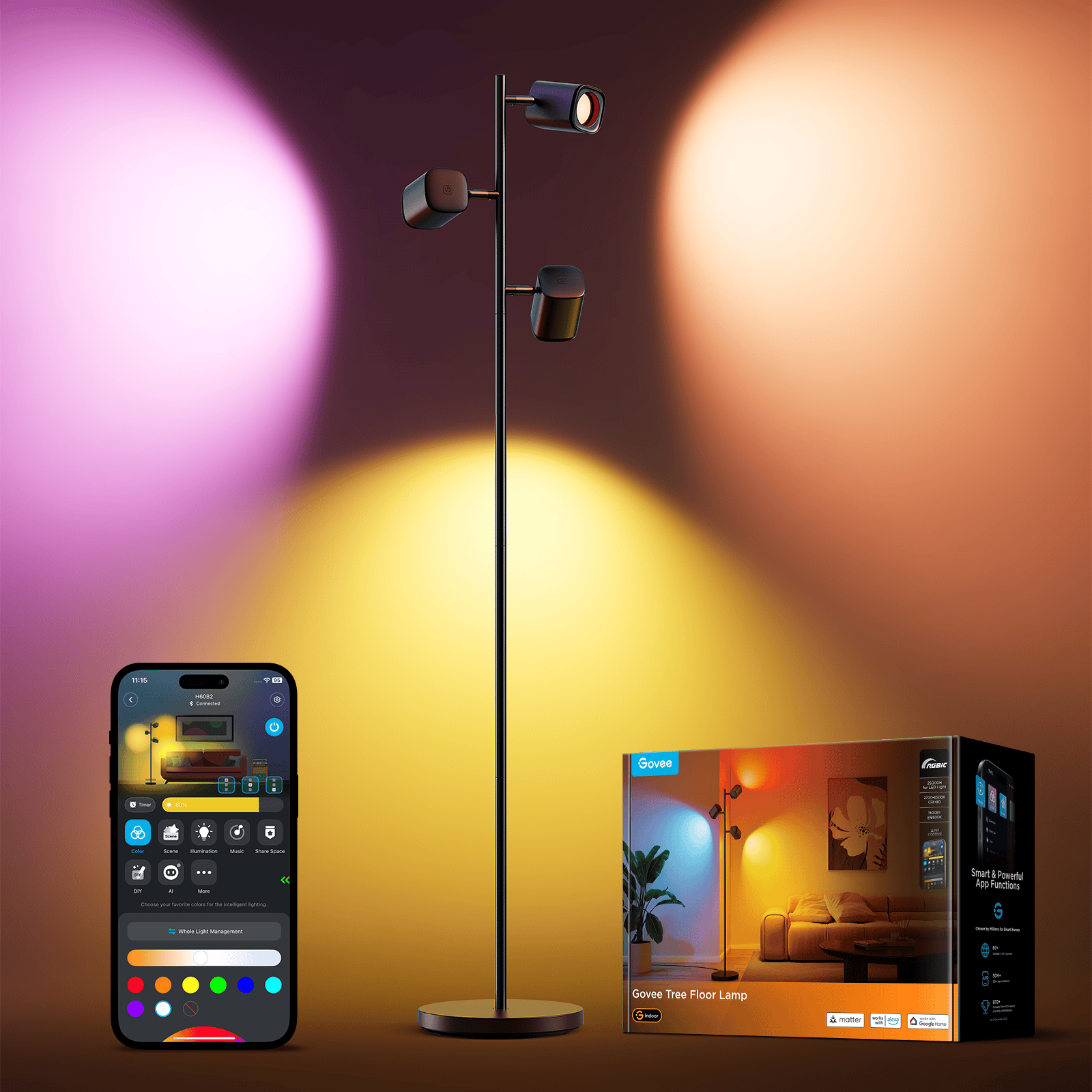 GOVEE RGBWW TREE talna svetilka 6974316990253