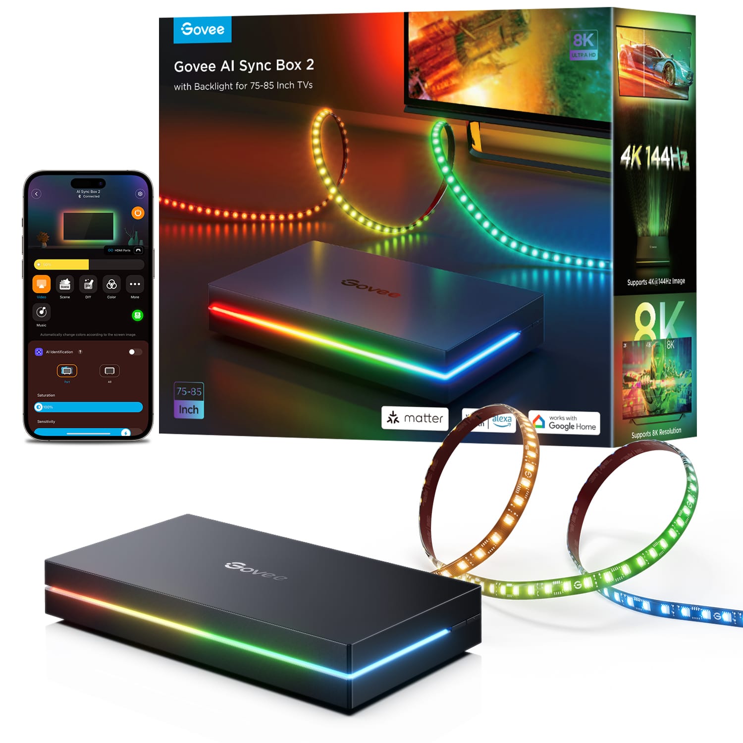 GOVEE Smart AI Sync Box Kit 2 65-75 6974316990260