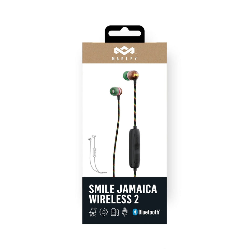 House of Marley Smile Jamaica Wireless 2 brezžične ušesne slušalke - rasta 846885010273