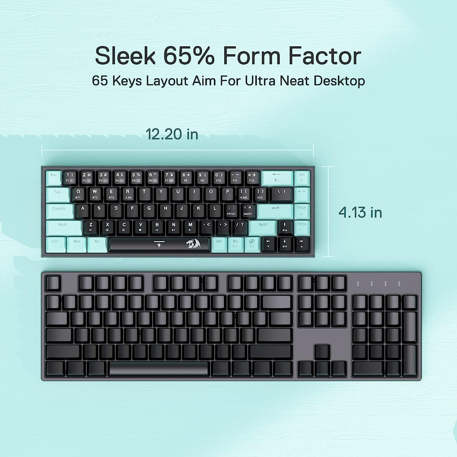 KEYBOARD - REDRAGON CASTOR PRO K631RGB-BG WIRED/WIRELESS 6950376715333