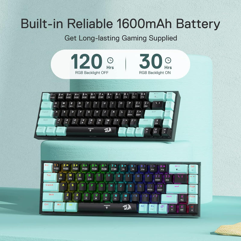 KEYBOARD - REDRAGON CASTOR PRO K631RGB-BG WIRED/WIRELESS 6950376715333