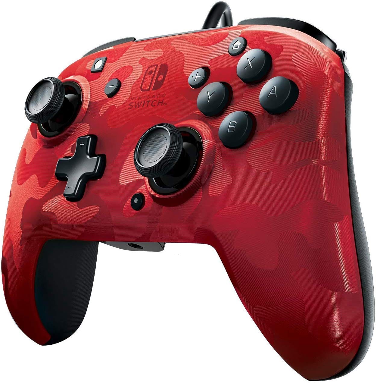 Kontroler PDP žični NINTENDO SWITCH FACEOFF DELUXE CONTROLLER + AUDIO PDP kamuflažno rdeč - POŠKODOVANA EMBALAŽA 3200000002319