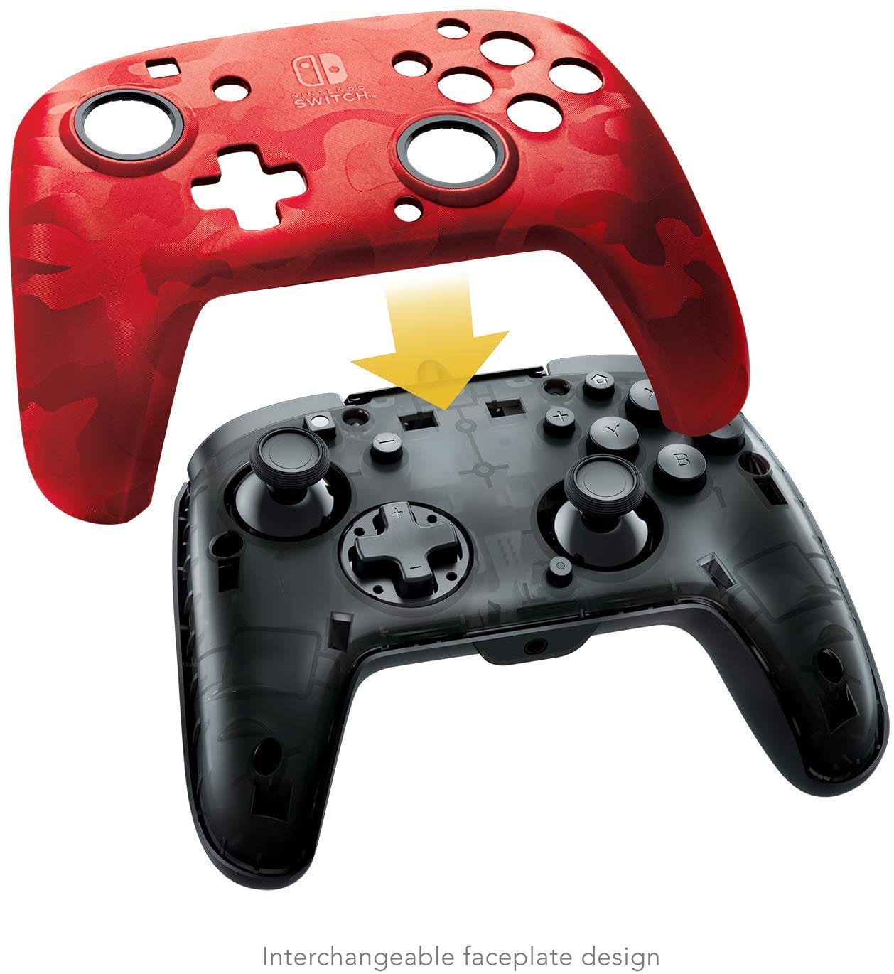 Kontroler PDP žični NINTENDO SWITCH FACEOFF DELUXE CONTROLLER + AUDIO PDP kamuflažno rdeč - POŠKODOVANA EMBALAŽA 3200000002319