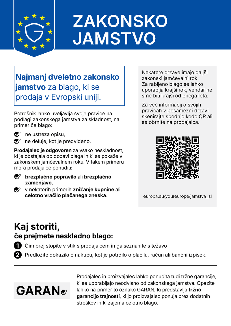 Vaša pravica do zakonskega jamstva