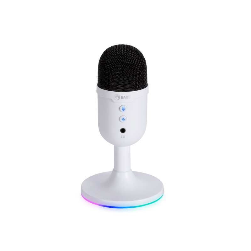 MARVO MIC-06 WH ŽIČNI MIKROFON RGB BELE BARVE 6932391930069