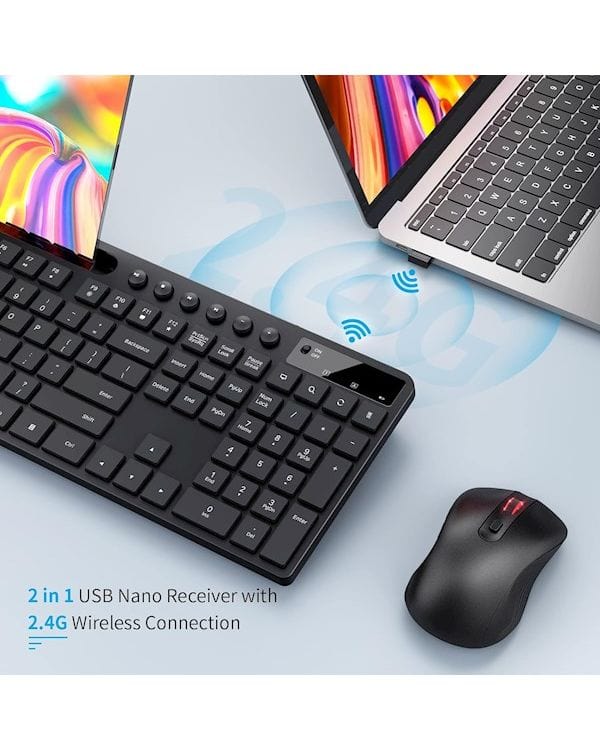 MARVO OFFICE KC411W EN BK BREZŽIČNI KOMPLET TIPKOVNICE IN MIŠKE ČRNE BARVE - SLO/HR LAYOUT 6932391937136