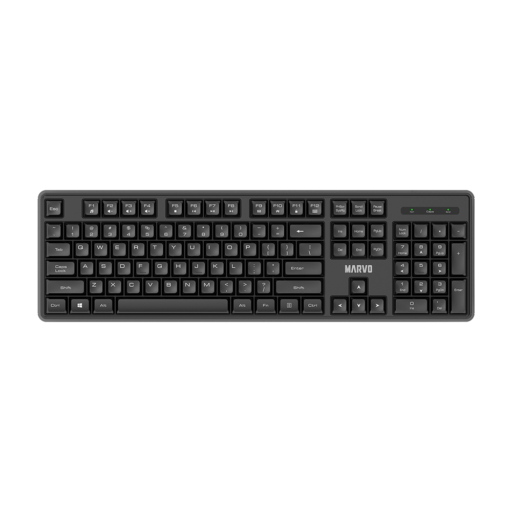 MARVO OFFICE WS005 BK BREZŽIČNI KOMPLET TIPKOVNICA IN MIŠKA ČRNE BARVE - SLO/HR LAYOUT 6932391927700