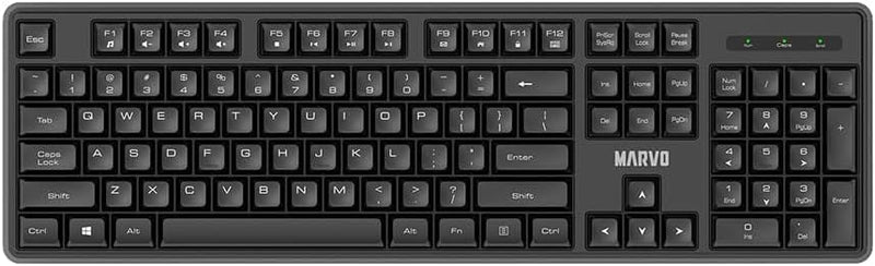 MARVO OFFICE WS005 HR WH brezžični komplet tipkovnice in miške črne barve - SLO/HR LAYOUT 6932391937112