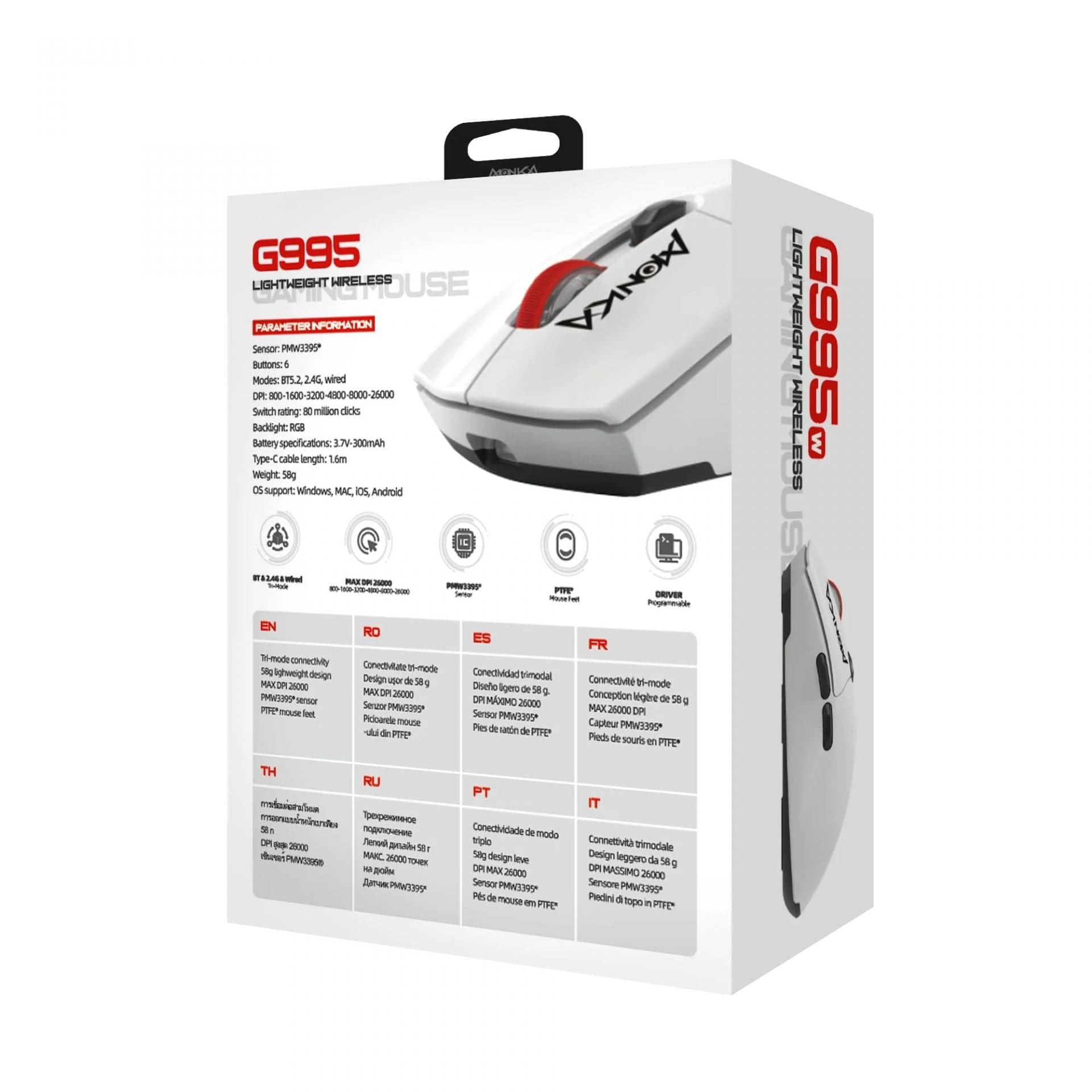 MONKA G995W  GURU brezžična miška 6932391932124