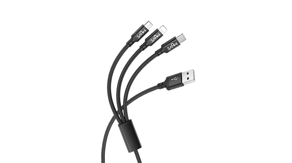 MOYE CONNECT 3 IN 1 USB kabel dolžine 1 meter črne barve 8605042603190