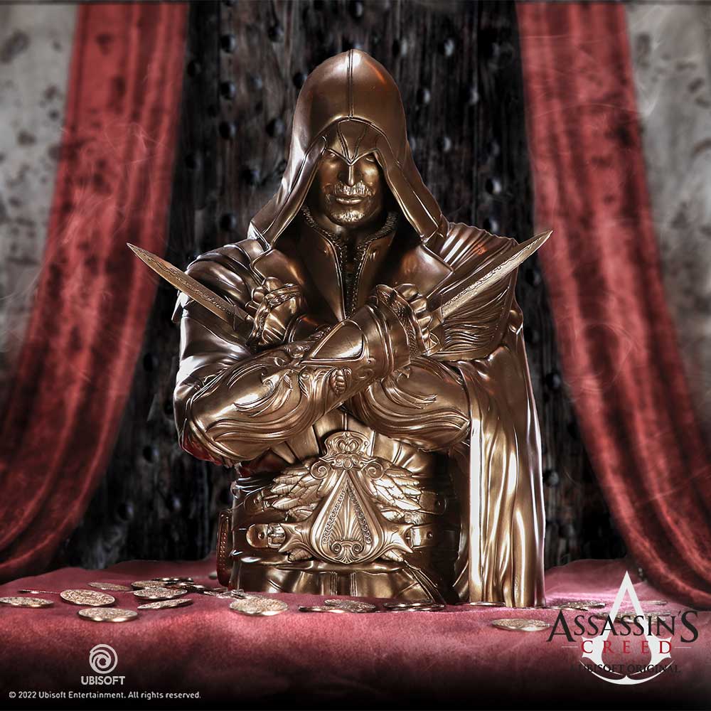 NEMESIS NOW ASSASSIN'S CREED® EZIO BUST BRONZE figura 30CM 801269150686