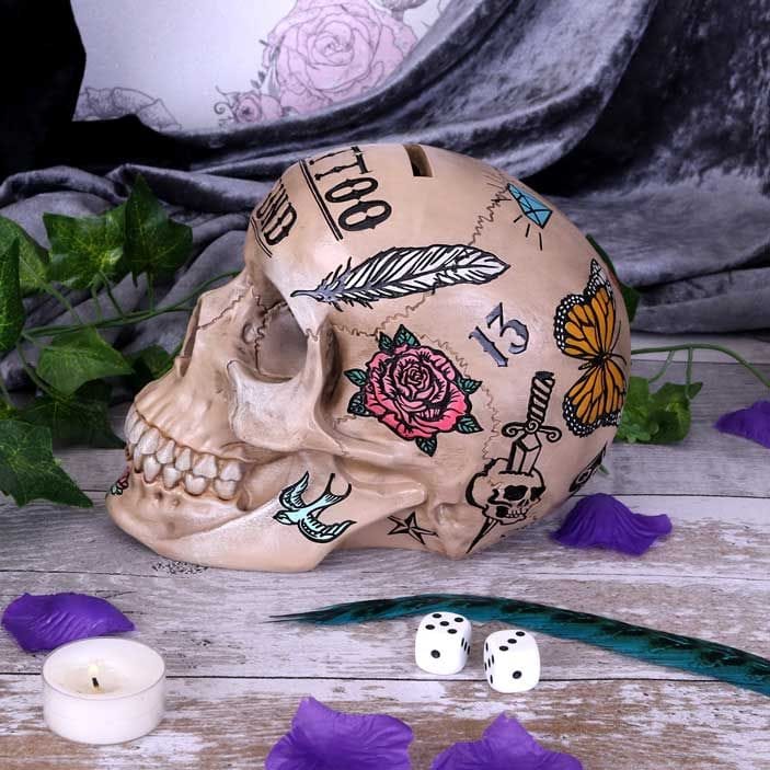 NEMESIS NOW Bone Tattoo Fund hranilnik 801269138004