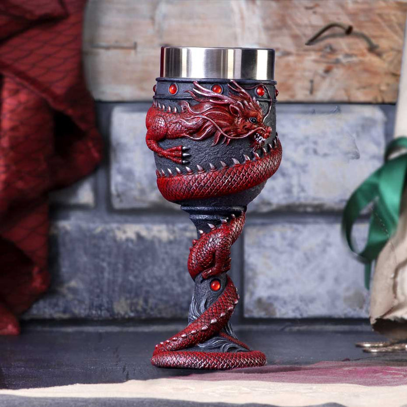 NEMESIS NOW DRAGON COIL RED kelih 20CM 801269146115