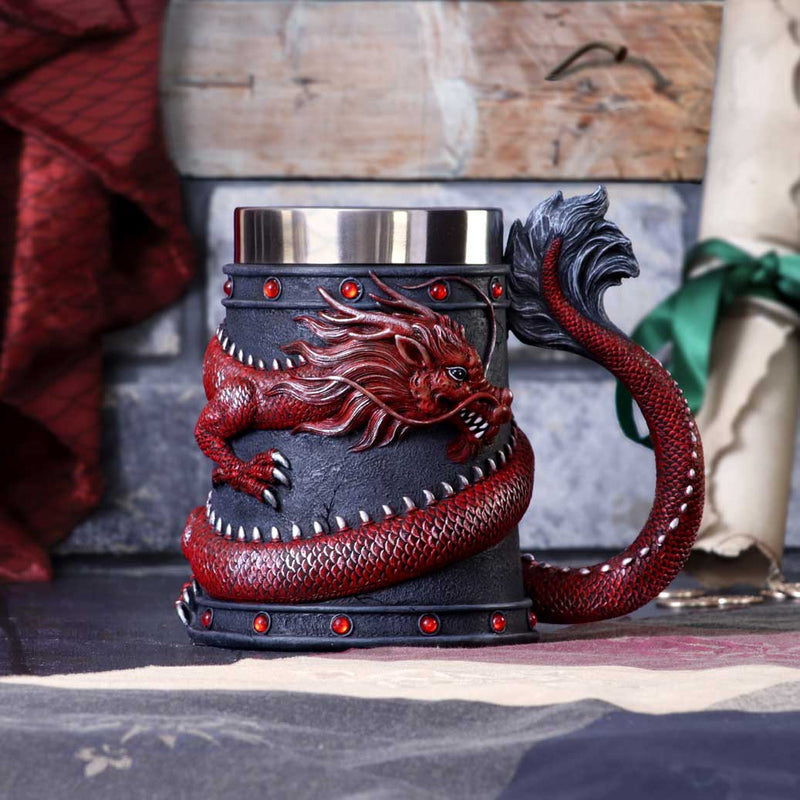 NEMESIS NOW DRAGON COIL RED vrč 16CM 801269146139