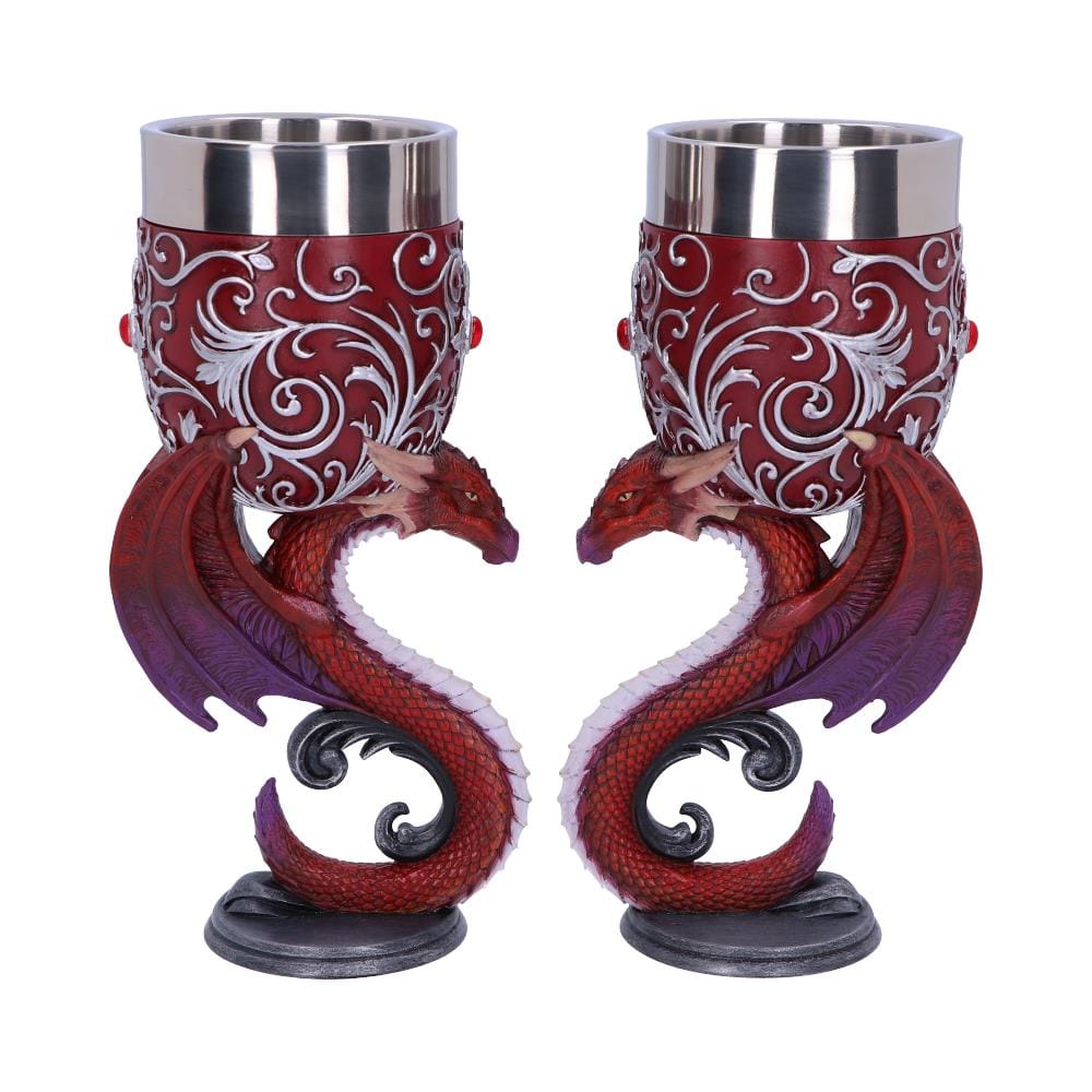 NEMESIS NOW DRAGONS DEVOTION GOBLETS 18.5CM (SET OF 2) keliha 801269138790