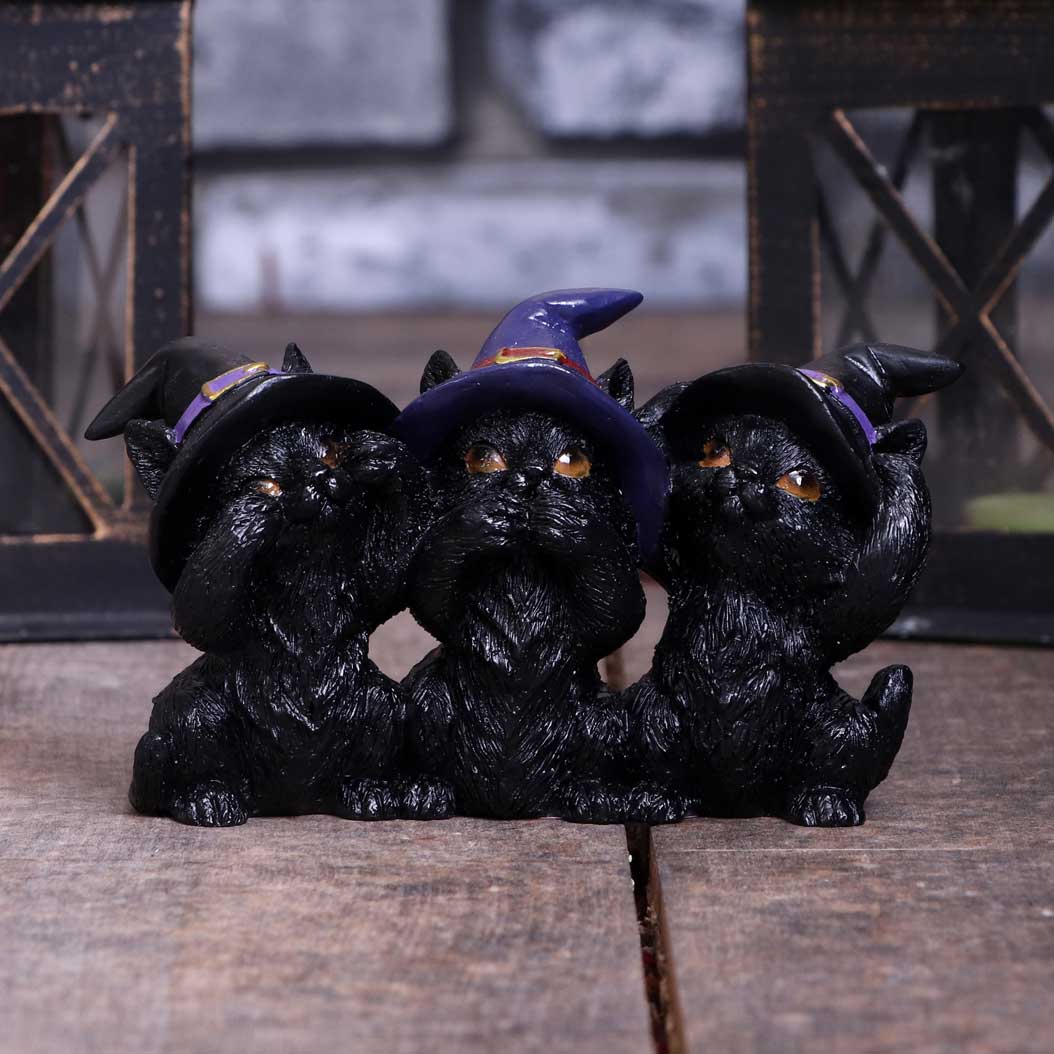 NEMESIS NOW THREE WISE BLACK CATS 11,5CM figura 801269142391