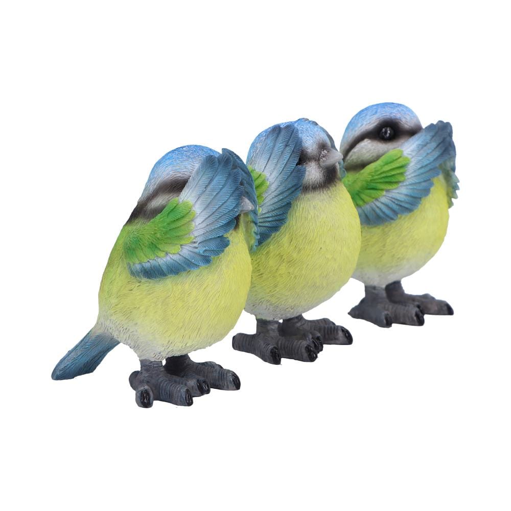 NEMESIS NOW THREE WISE BLUE TITS figure 8CM 801269156251
