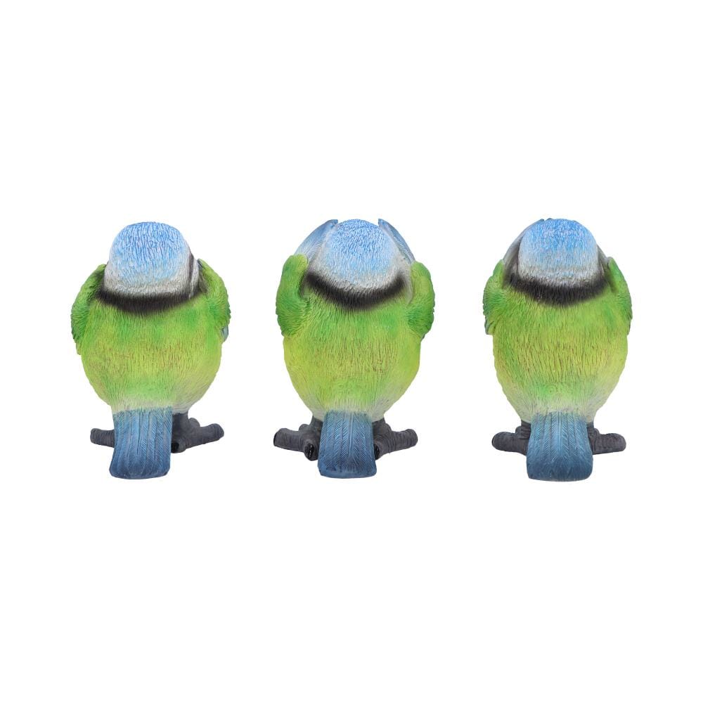 NEMESIS NOW THREE WISE BLUE TITS figure 8CM 801269156251