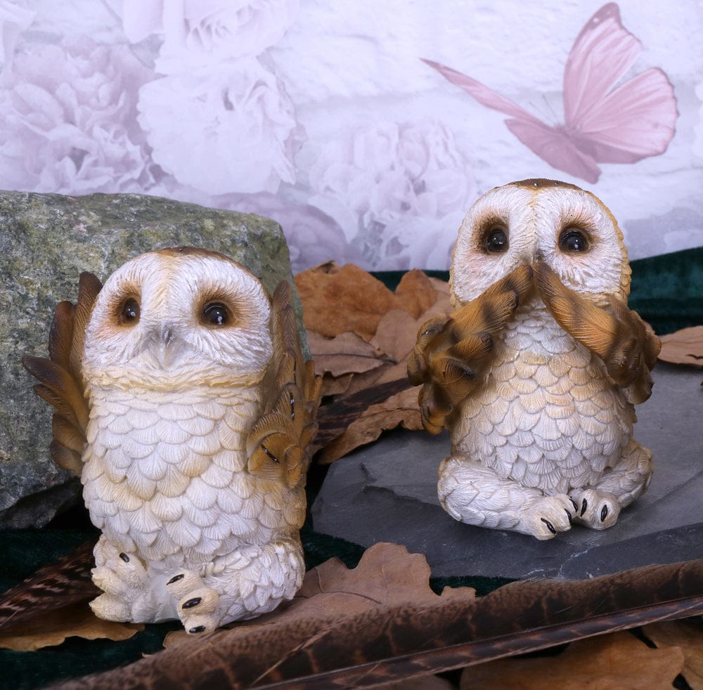 NEMESIS NOW THREE WISE BROWN OWLS figure 7.5CM 801269131333