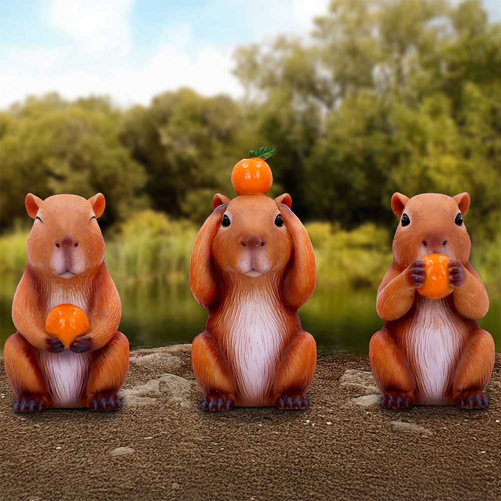 NEMESIS NOW THREE WISE CAPYBARAS figure 10.5CM 801269161354