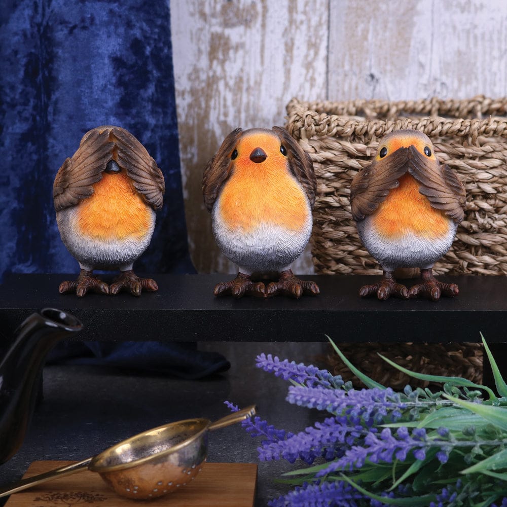 NEMESIS NOW THREE WISE ROBINS figure 8CM 801269132477