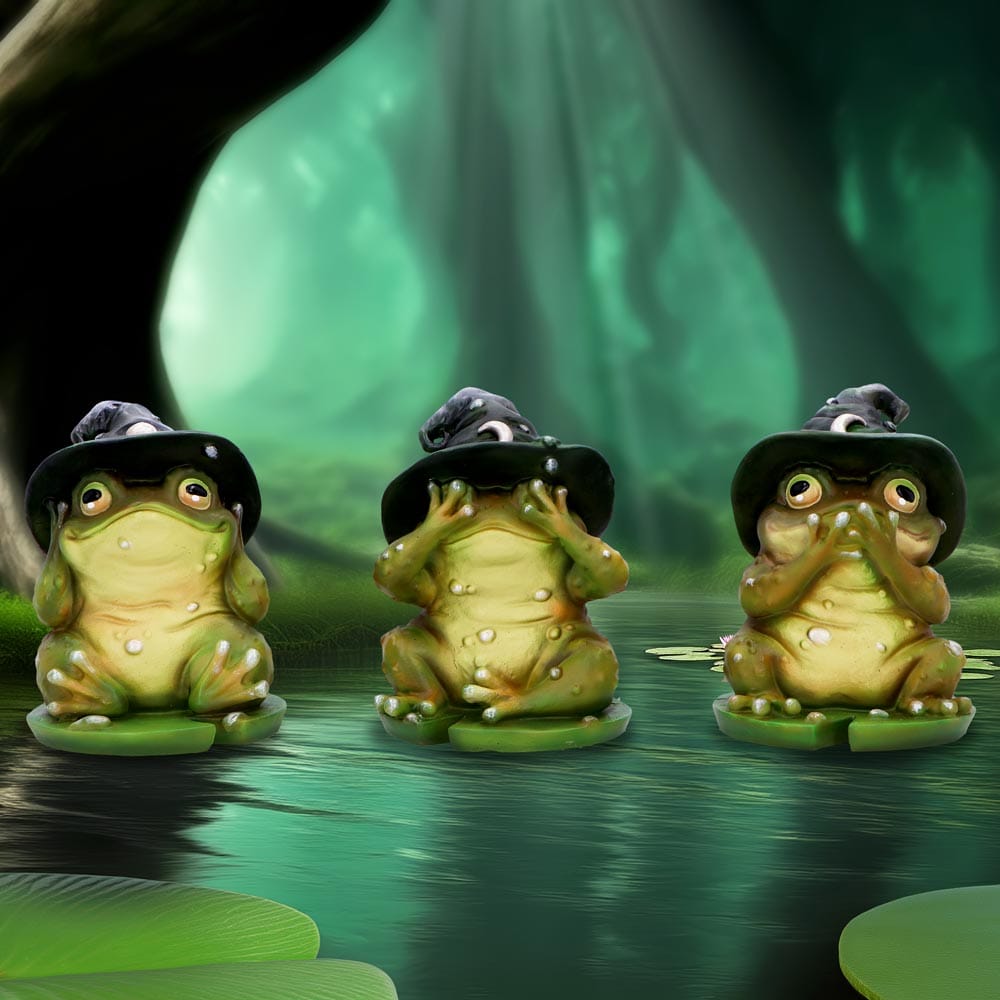 NEMESIS NOW THREE WISE TOADS figure 10.3CM 801269155384