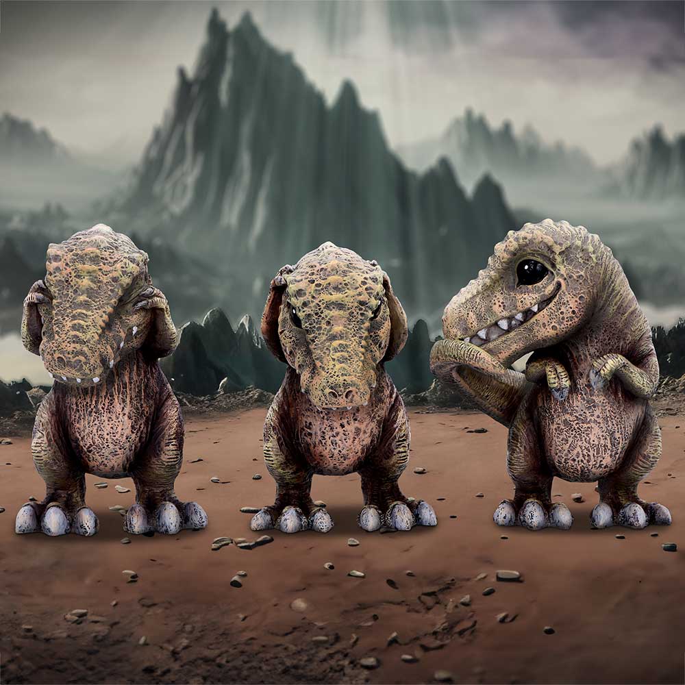 NEMESIS NOW THREE WISE TYRANNOSAURUS REX 801269156480