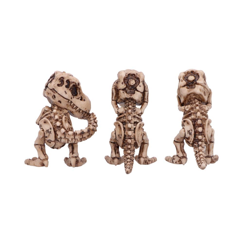NEMESIS NOW THREE WISE TYRANNOSAURUS REX SKELETONS figure 9.3CM 801269156497