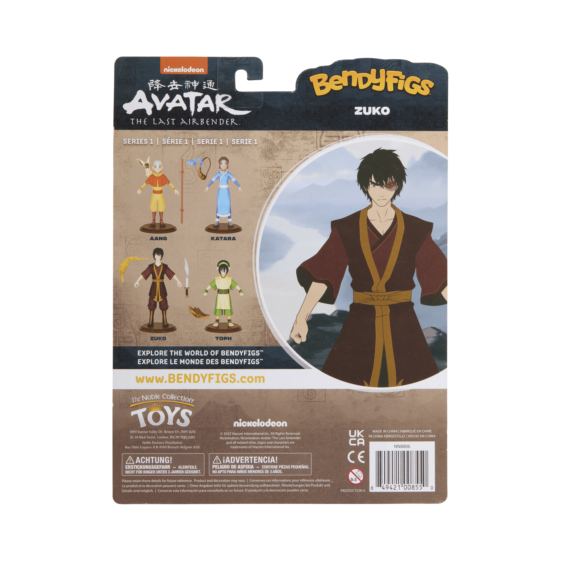NOBLE COLLECTION - NICKELODEON - BENDYFIGS - ZUKO figura 849421008550