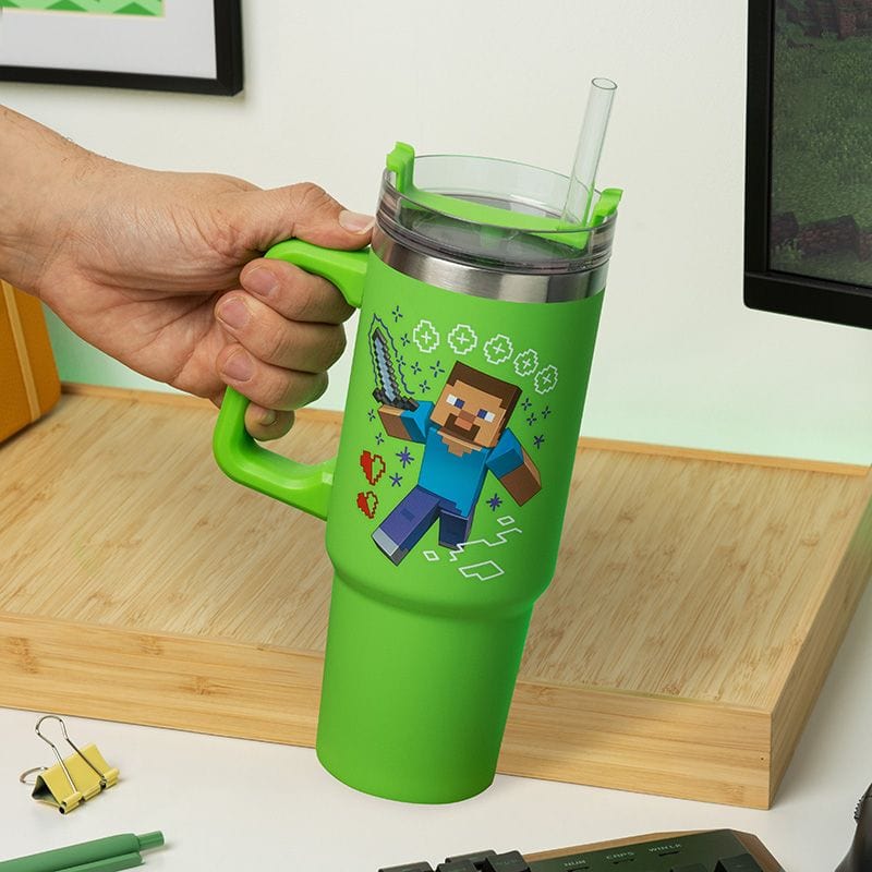 PALADONE Minecraft green 900mL potovalna skodelica 5056577755756
