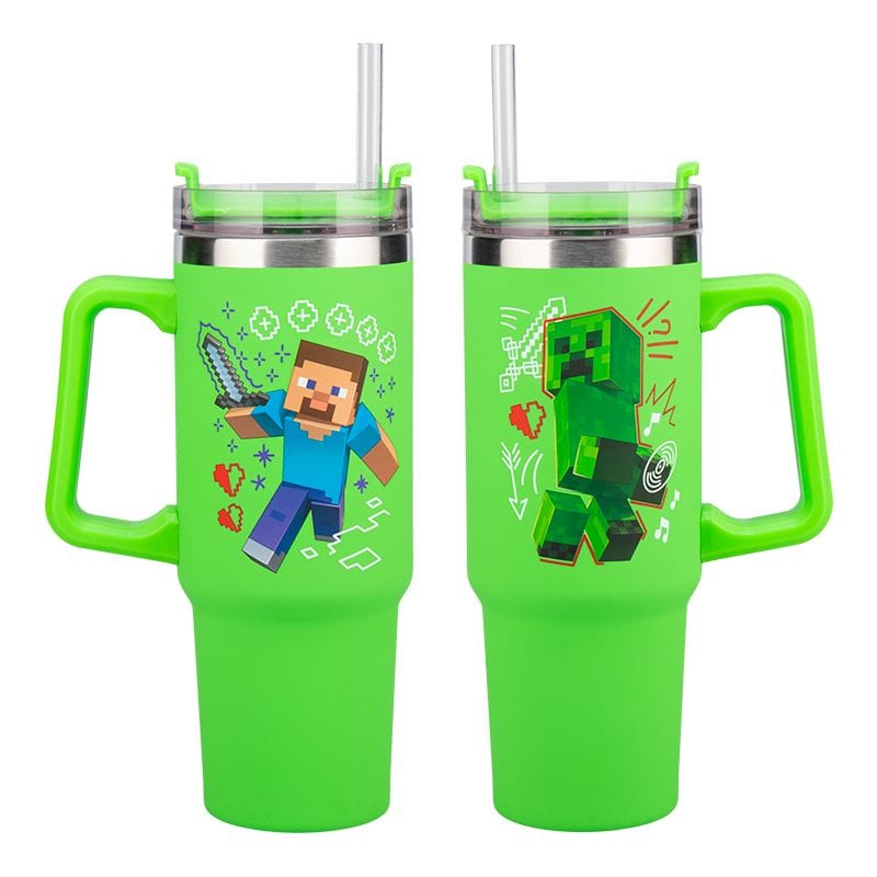 PALADONE Minecraft green 900mL potovalna skodelica 5056577755756