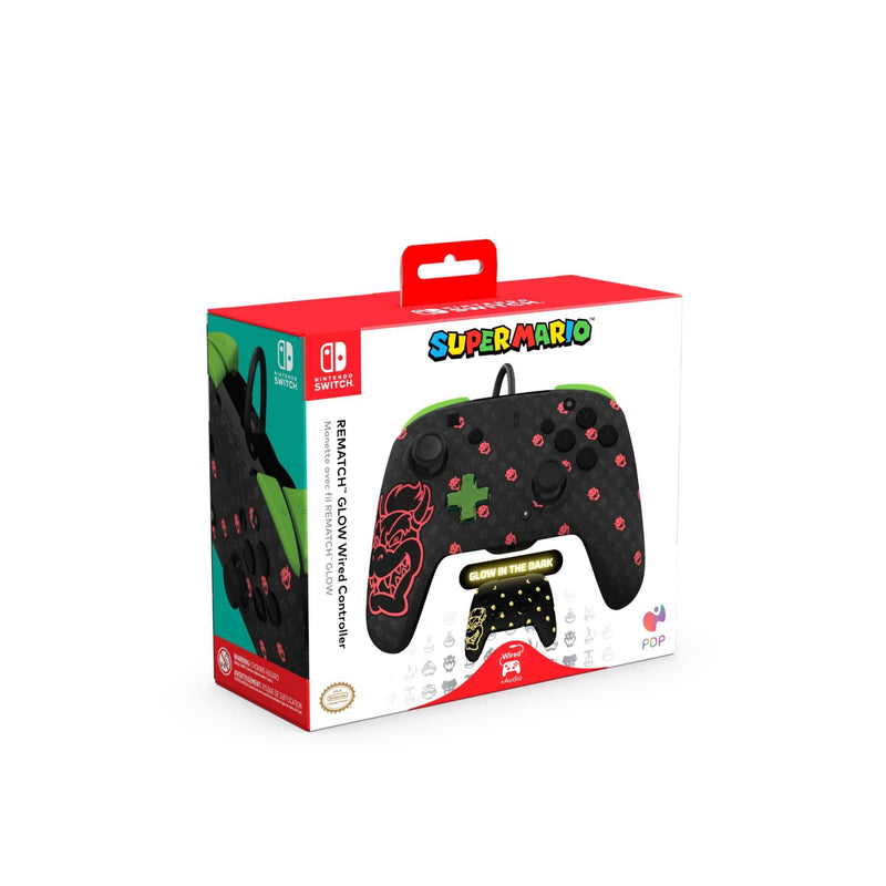 PDP NINTENDO SWITCH ŽIČNI KONTROLER REMATCH - BOWSER GLOW IN THE DARK 708056070878