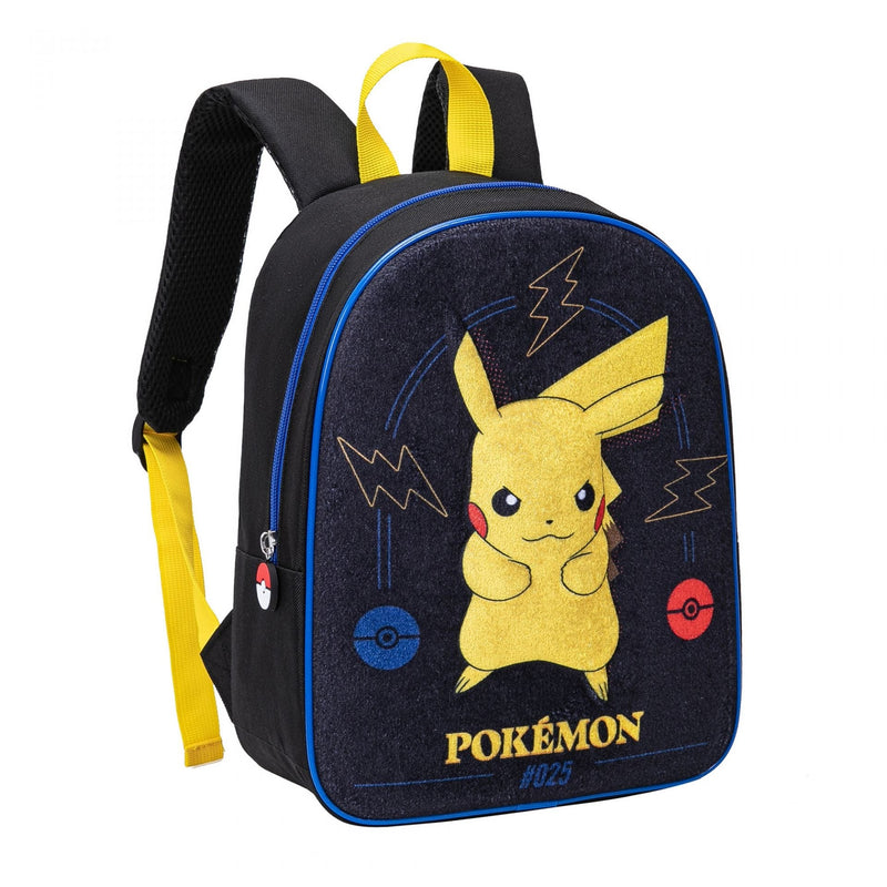 POKEMON - PIKACHU - JUNIOR nahrbtnik 32 cm črne barve 3701638704458