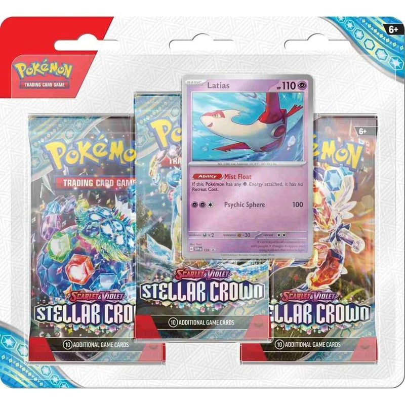 POKEMON TCG: SCARLET & VIOLET: STELLAR CROWN - 3 PACK BUNDLE kartice 820650859076