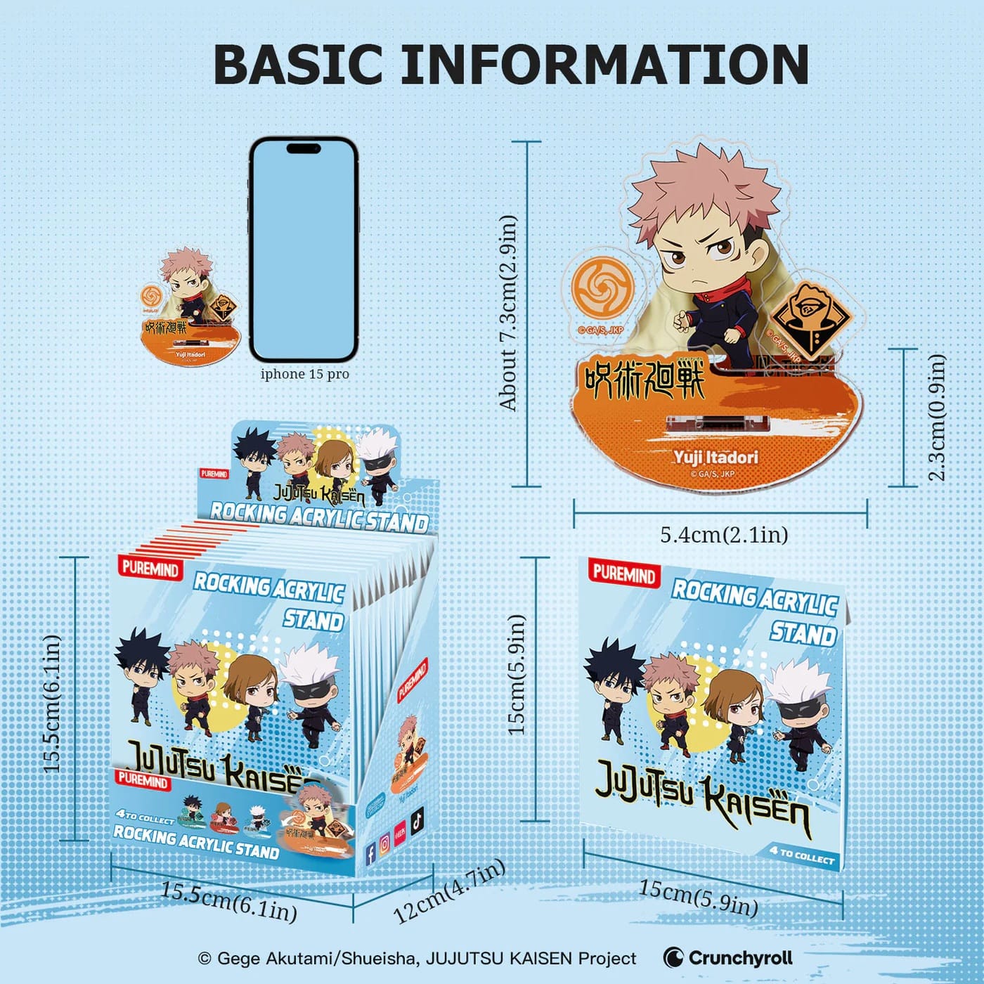 PUREMIND: JUJUSTU KAISEN - ROCKING ACRYLIC STAND (ASSORTED) stojalo 6973817324086