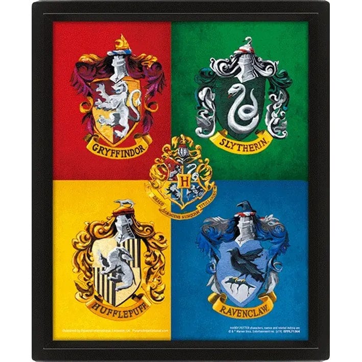PYRAMID HARRY POTTER (COLOURFUL CRESTS) - OKVIRJENA SLIKA 5051265875693