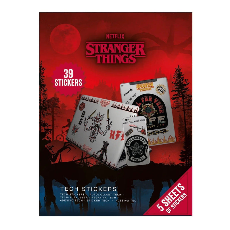 PYRAMID STRANGER THINGS 4 (UPSIDE DOWN BATTLE) TECH STICKERS NALEPKE 5050293474564