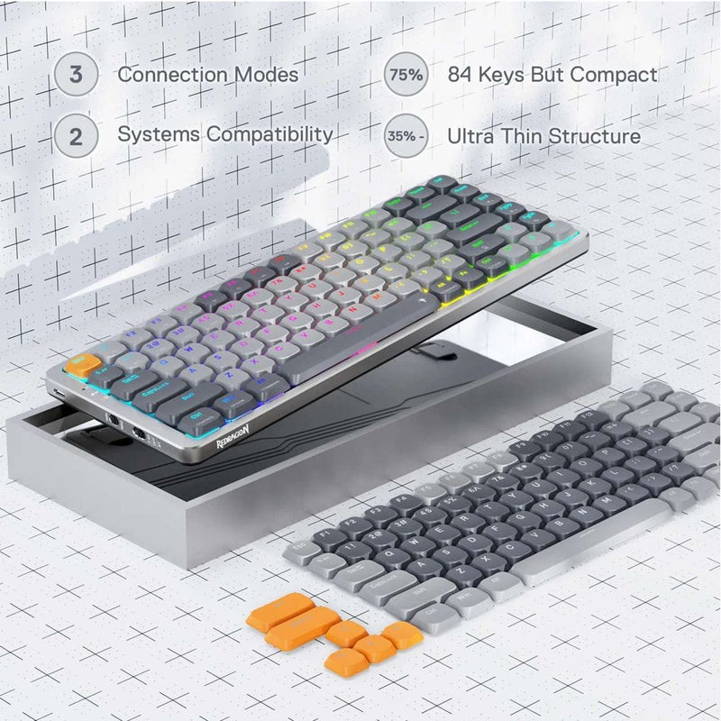 REDRAGON AZURE K652GG RGB PRO BREZŽIČNA MEHANSKA TIPKOVNICA 6950376771599