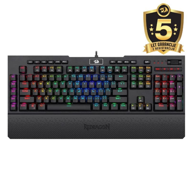 REDRAGON BRAHMA PRO K586 RGB GAMING MEHANSKA TIPKOVNICA, RDEČA STIKALA 6950376775139