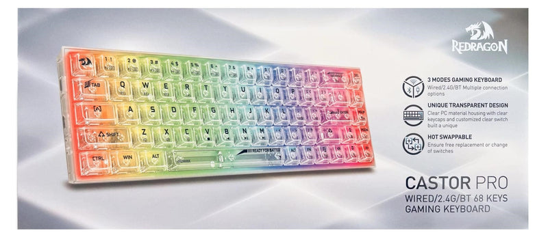 REDRAGON CASTOR PRO K631CT RGB PRO BREZŽIČNA MEHANSKA TIPKOVNICA 6950376717382