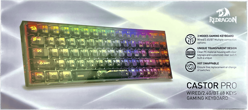 REDRAGON CASTOR PRO K631CTB RGB PRO BREZŽIČNA MEHANSKA TIPKOVNICA 6950376717399