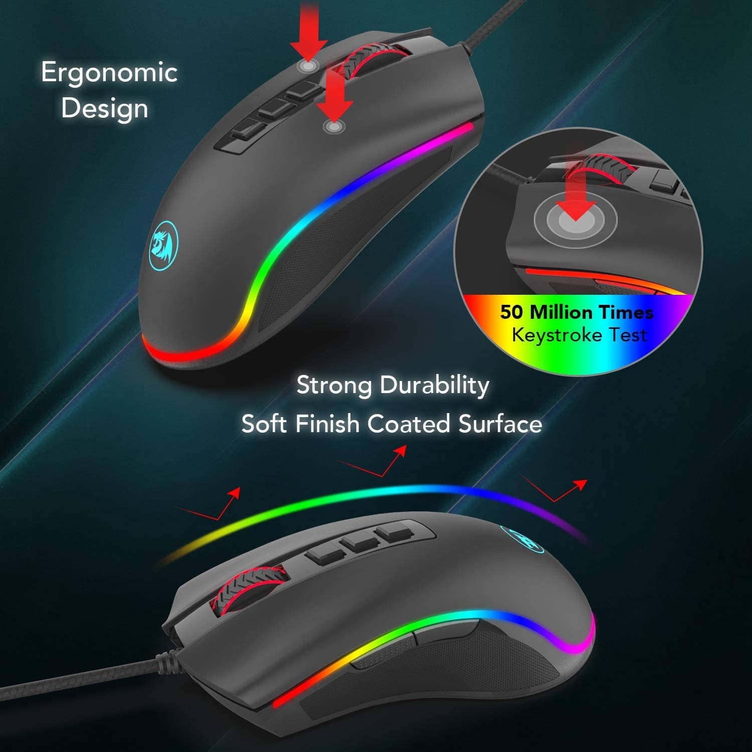 REDRAGON COBRA FPS M711-FPS-1 RGB MIŠKA 6950376772268