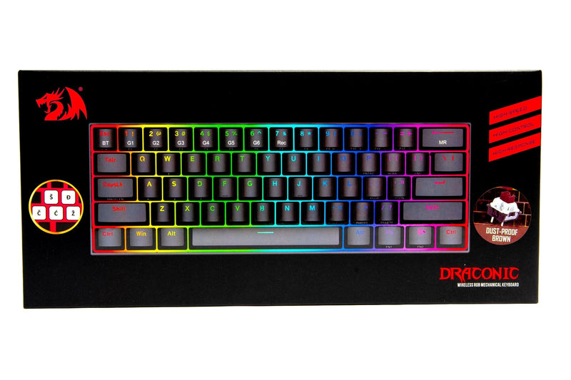 REDRAGON DRACONIC K530 RGB MEHANIČNA TIPKOVNICA SLO/CRO, RJAVA STIKALA 6950376709158
