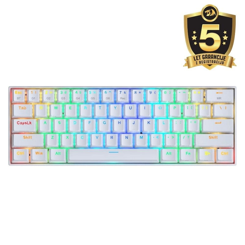 REDRAGON DRACONIC K530RGB PRO BT/ŽIČNA BELA MEHANSKA TIPKOVNICA, RDEČA STIKALA 6950376707857