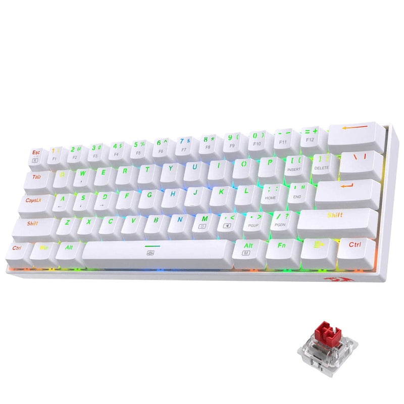 REDRAGON DRAGONBORN K630 RGB MEHANSKA TIPKOVNICA BELA, RDEČA STIKALA - POŠKODOVANA EMBALAŽA 3200000004412