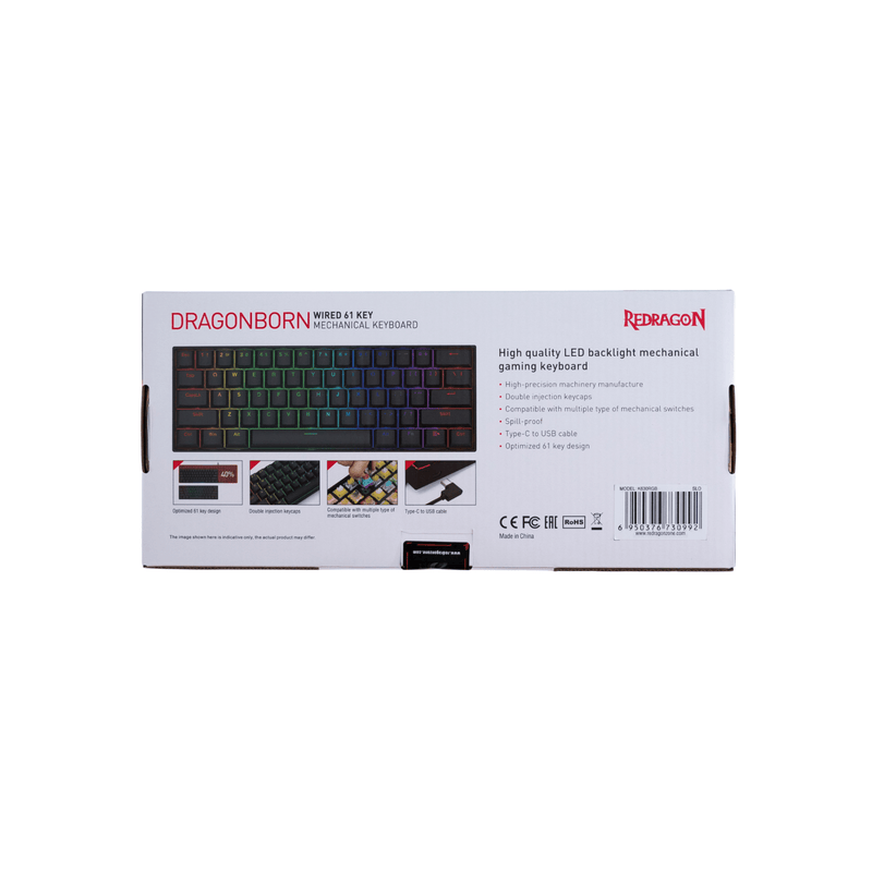 REDRAGON DRAGONBORN K630 RGB MEHANSKA TIPKOVNICA S ŠUMNIKI 6950376730992