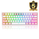 REDRAGON FIZZ RAINBOW K617 RGB MEHANSKA TIPKOVNICA BELA/ROZA - RDEČA STIKALA 6950376706775