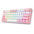 REDRAGON FIZZ RAINBOW K617 RGB MEHANSKA TIPKOVNICA BELA/ROZA - RDEČA STIKALA 6950376706775