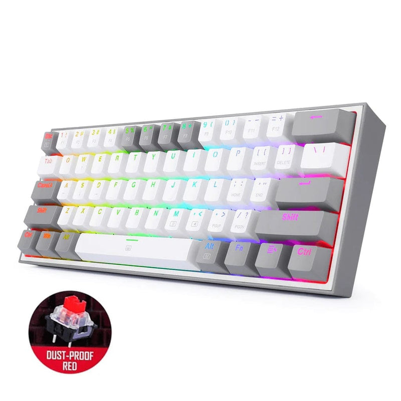 REDRAGON FIZZ RAINBOW K617 RGB MEHANSKA TIPKOVNICA BELA/SIVA - RDEČA STIKALA 6950376706799