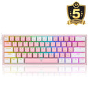 REDRAGON FIZZ RAINBOW K617 RGB MEHANSKA TIPKOVNICA ROZA/BELA - RDEČA STIKALA 6950376706782